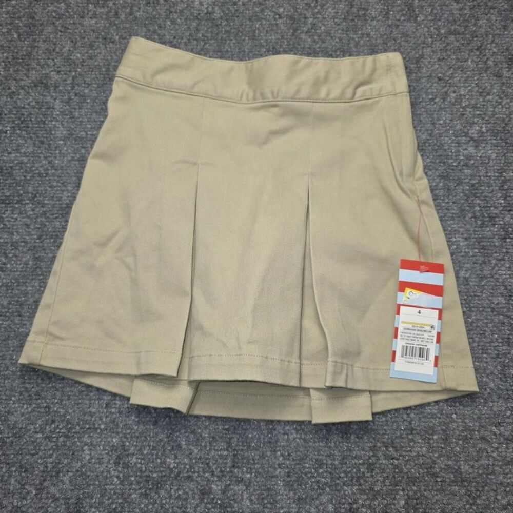 Cat & Jack Girls School Uniform Khaki Pleated Scooter Skort Size 4